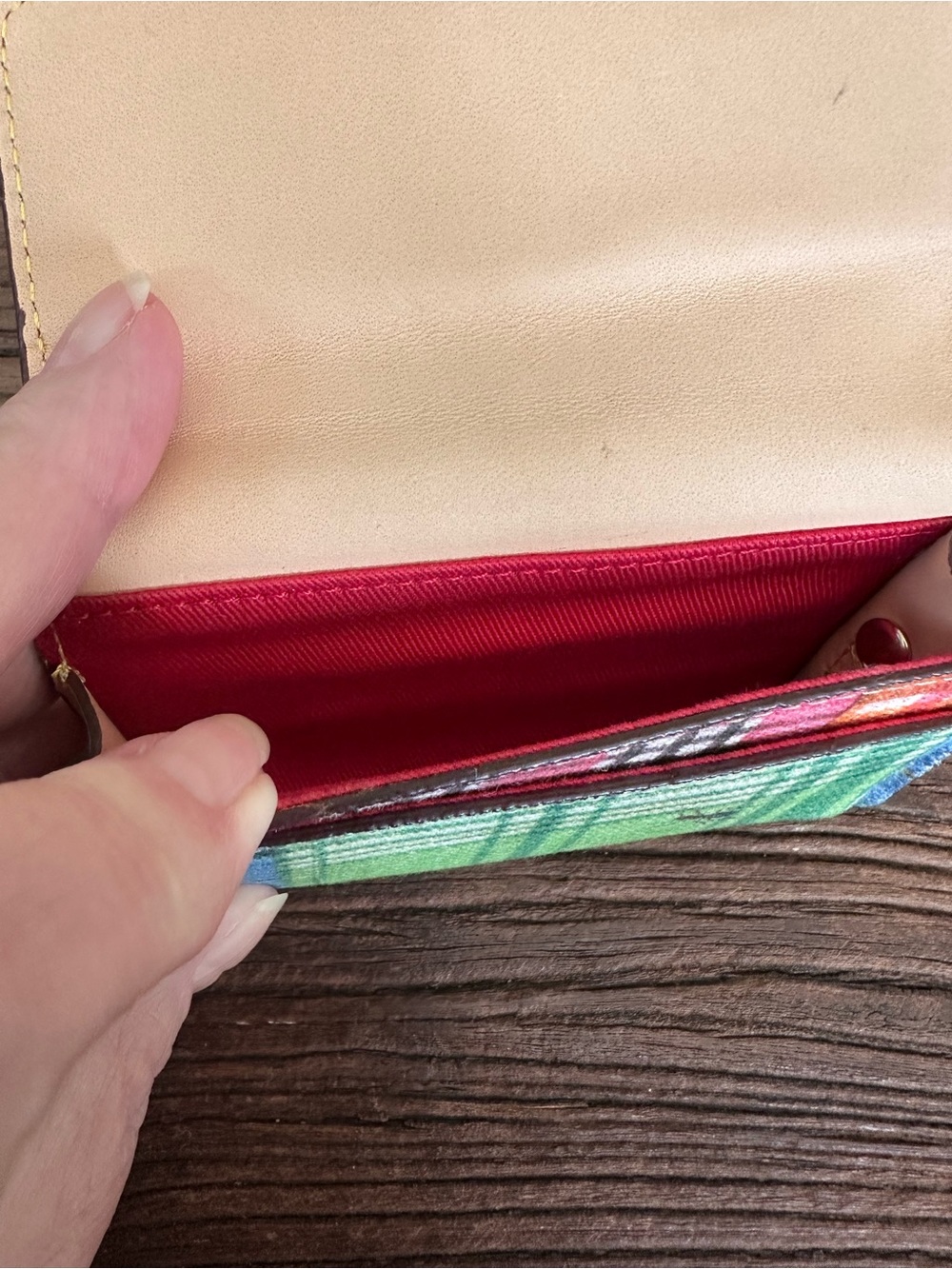 Dooney & Bourke Picnic Plaid Ants Magnetic Close Credit Card Case Y2K-NWOT!!! - Picture 3 of 4